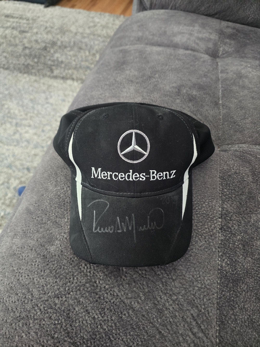 Mercedes-Benz Men's Black Logo Baseball Cap Signed by Rocco Mediate